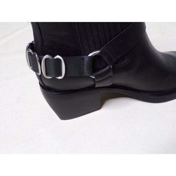 SAM EDELMAN Bellamie Ankle Boot Bootie Black Silver Hardware 7.5 NEW - Picture 11 of 14